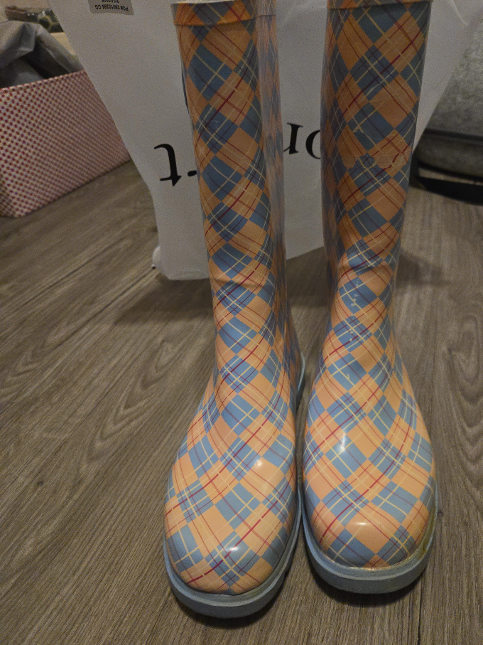 Argyle Pattern Rain Boots thumbnail