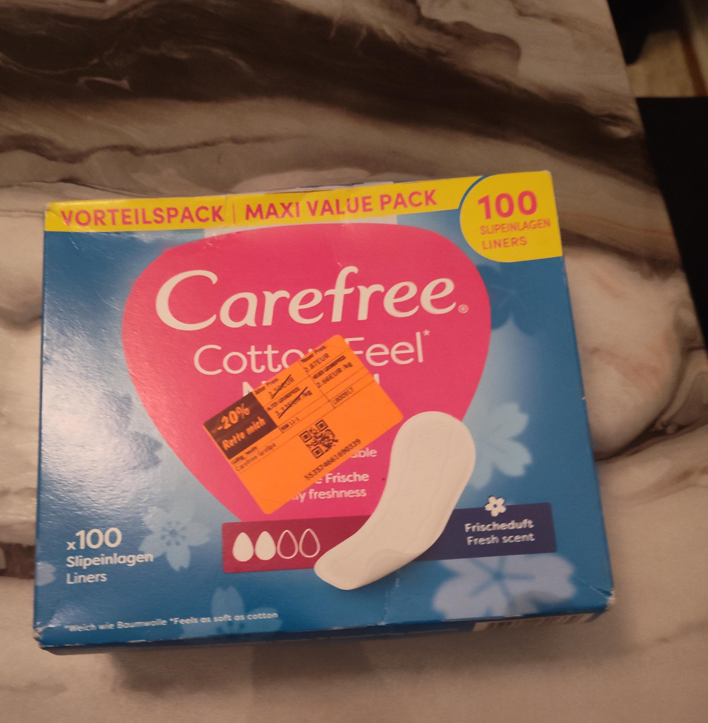 Carefree Cotton Feel Liners - 100 Count