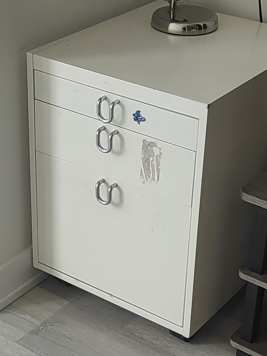 White Filing Cabinet with 3 Drawers