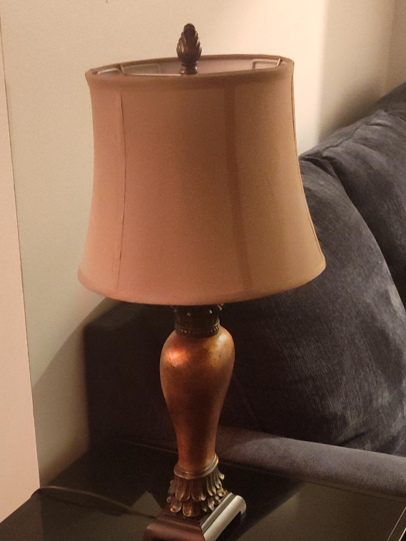 2 Table Lamp with Beige Shade thumbnail