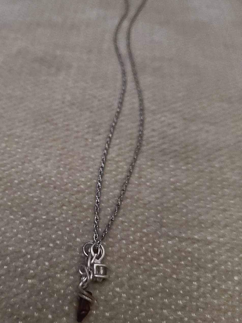 Silver Chain Necklace with Gemstone thumbnail