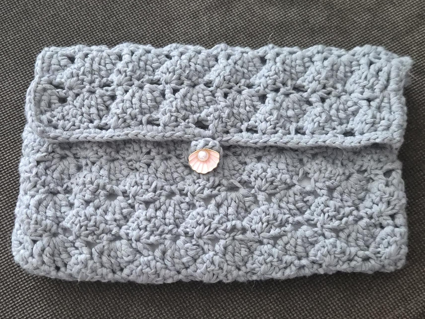 Handmade Crochet Clutch - Grey thumbnail