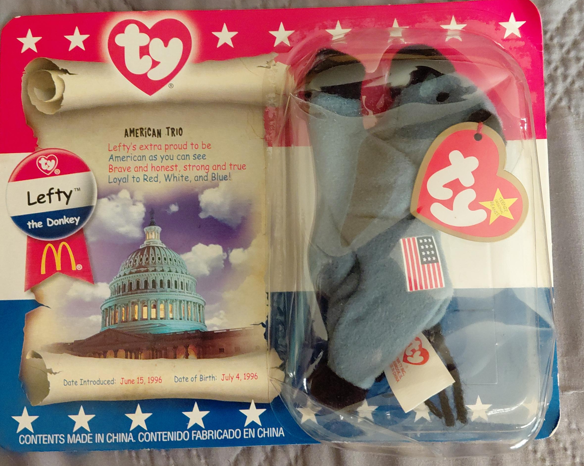 TY Beanie Baby Lefty the Donkey McDonald's thumbnail