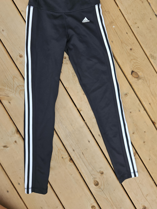 Adidas Black Leggings with White Stripes thumbnail