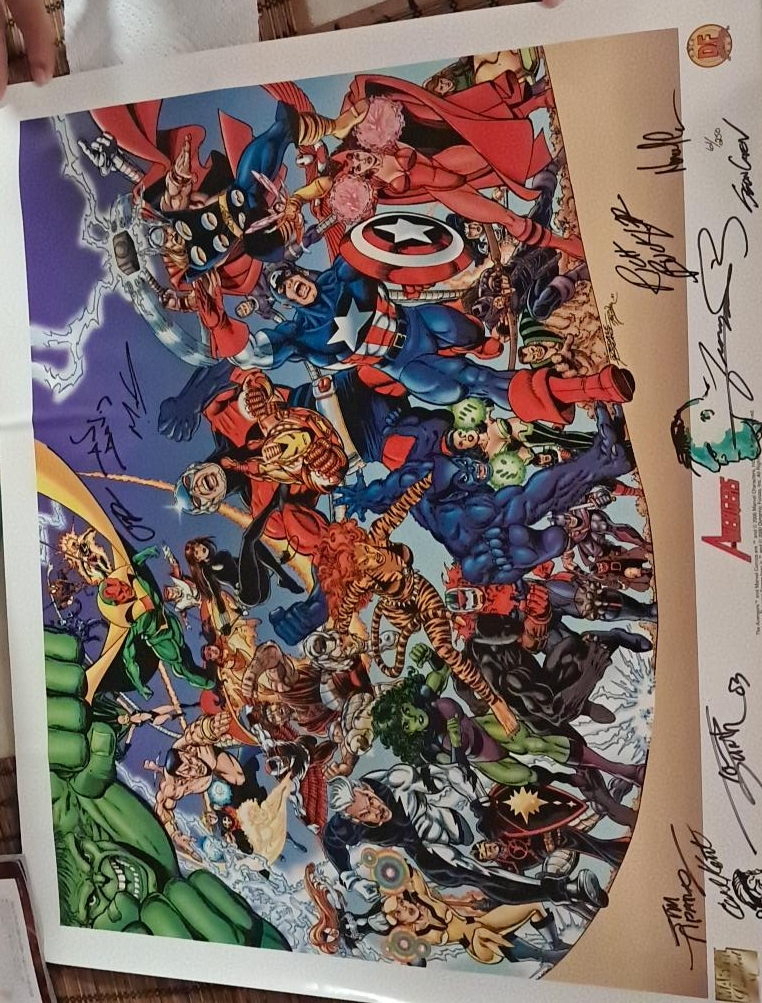 Dynamic Forces Mighty Avengers Lithograph Signed thumbnail