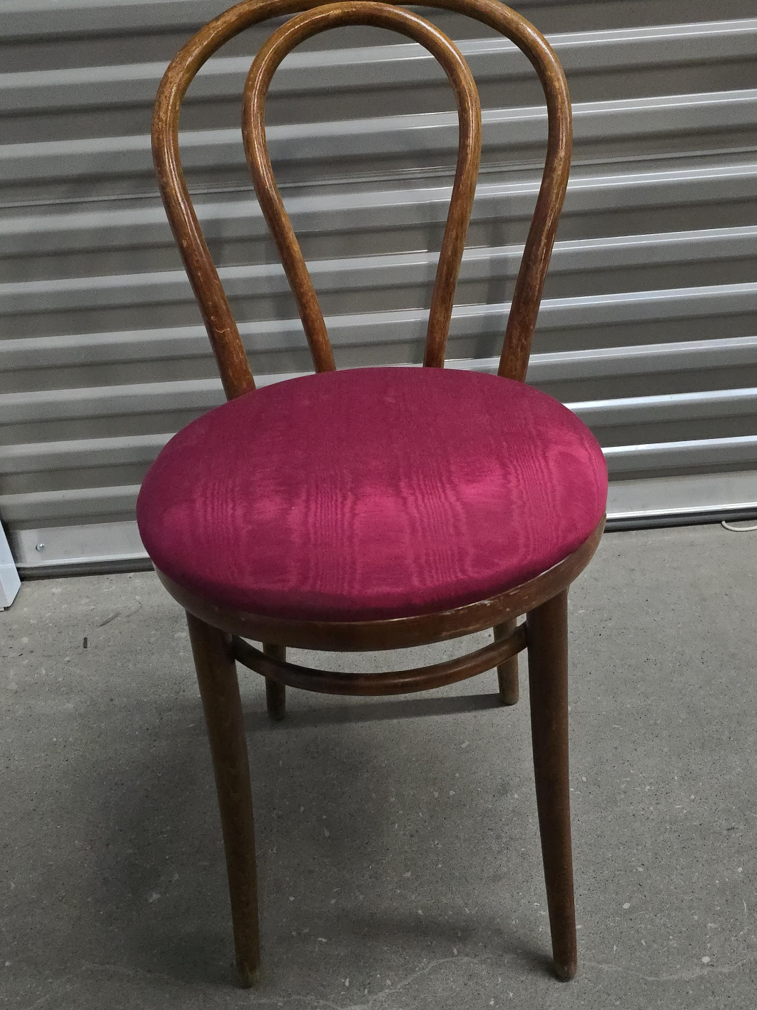 Bentwood Chairs with Burgundy Seats (Set of 2) thumbnail