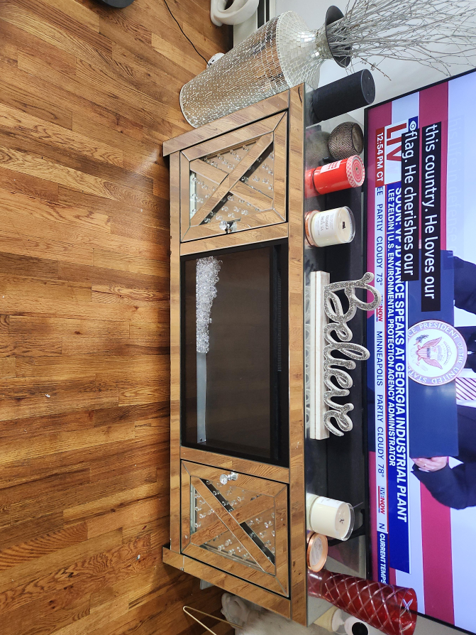 Mirrored Fireplace TV Stand thumbnail