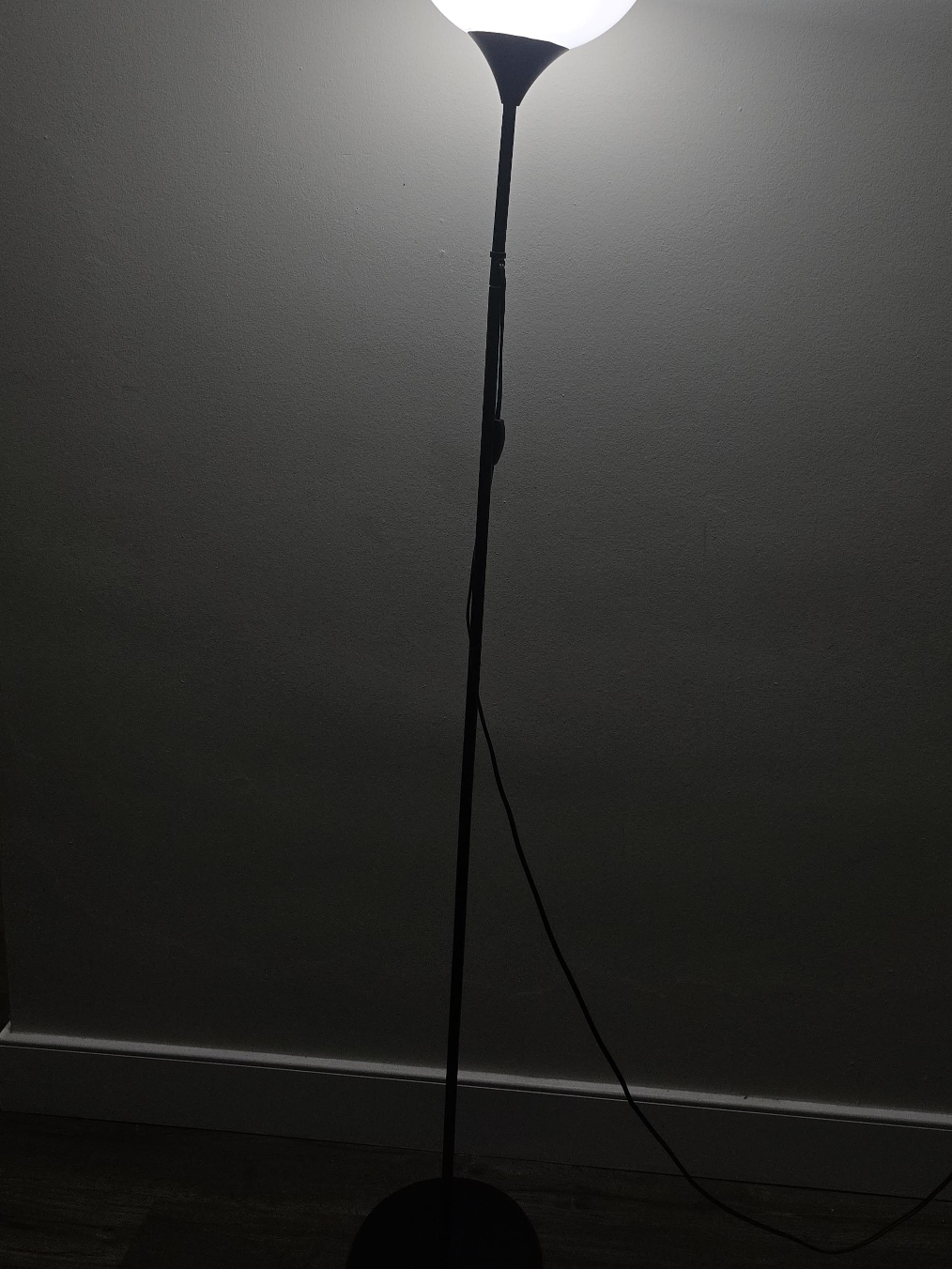 Black Floor Lamp with White Shade thumbnail