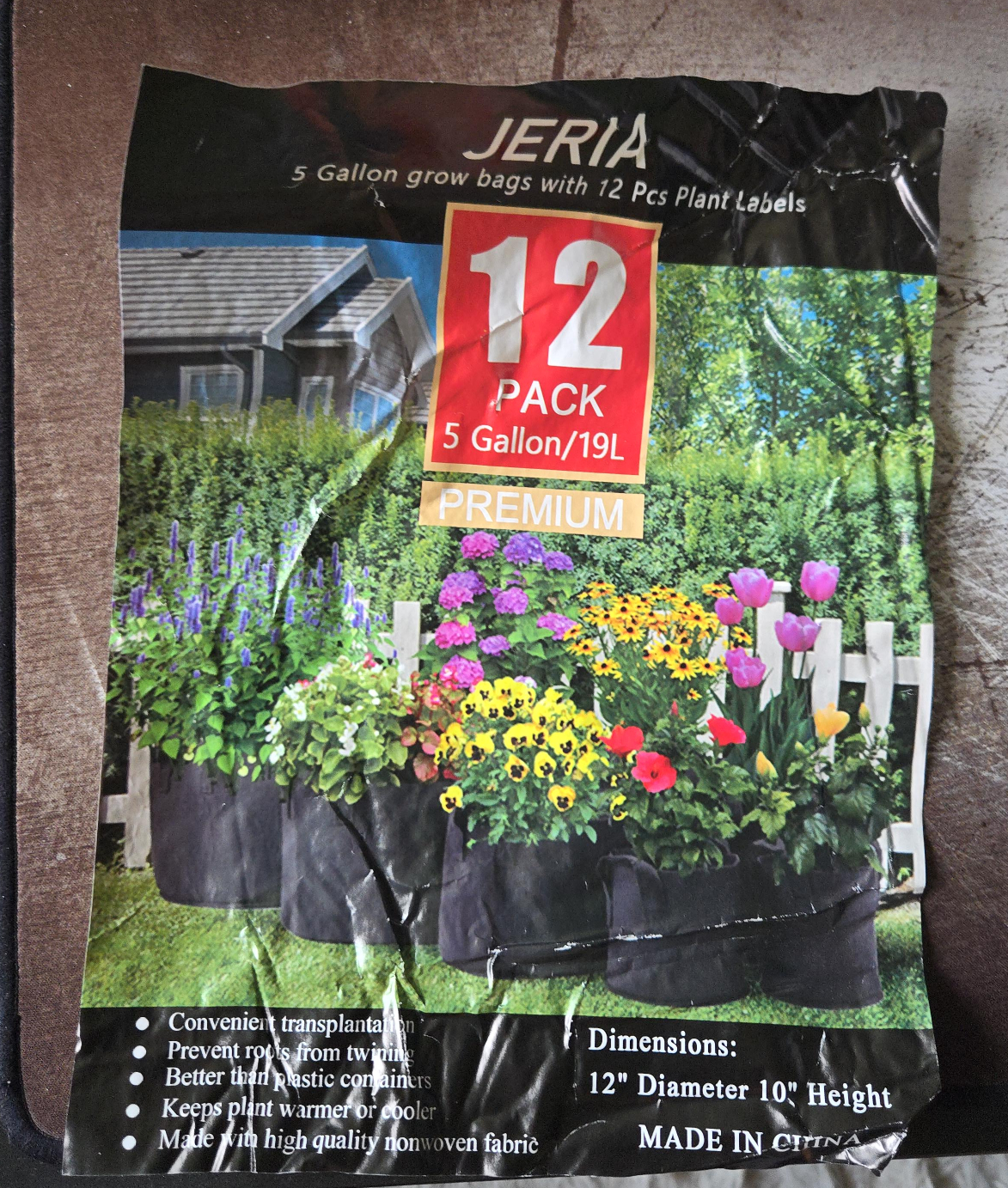 Jeria 5 Gallon Grow Bags - 10 Open Package