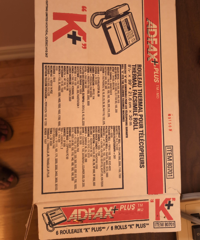 Adifax Plus Thermal Facsimile Rolls - 6 Rolls