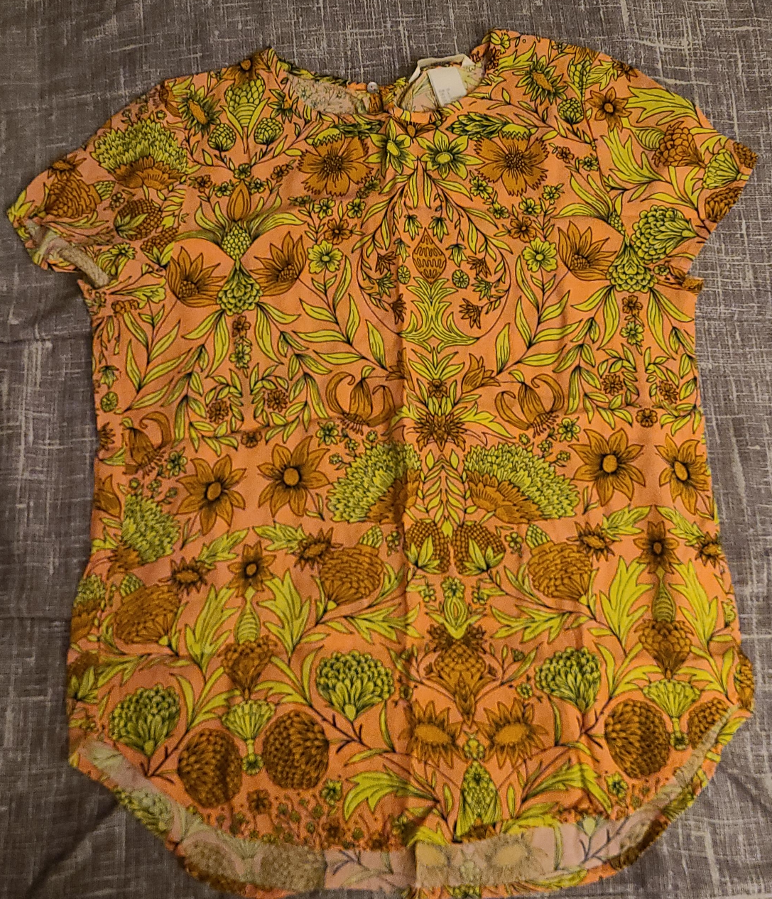 Orange Floral Print T-Shirt