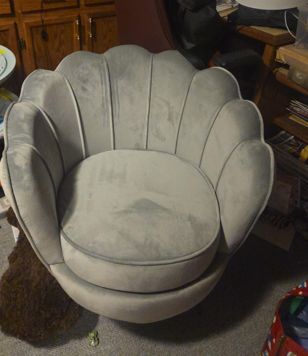 Grey Velvet Swivel Accent Chair