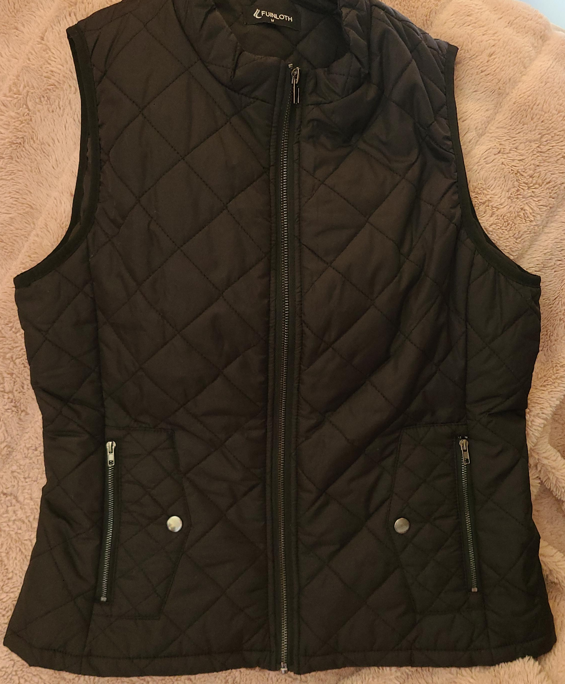 BACK TO SCHOOL  Youth Furmcloth Black Quilted Vest 🥕 thumbnail