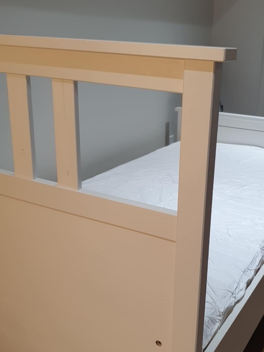 IKEA twin white frame with matress thumbnail