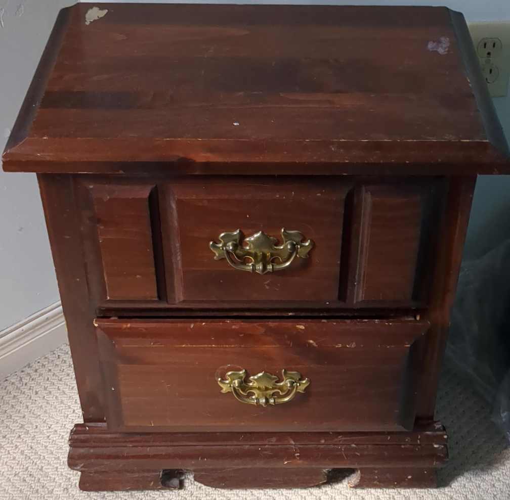 Wooden 2-Drawer Nightstand