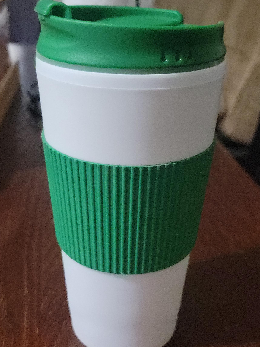 White & Green Travel Mug