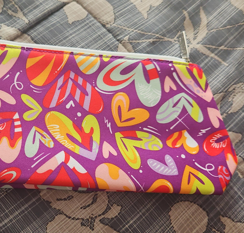 Clinique Purple Heart Print Cosmetic Bag thumbnail