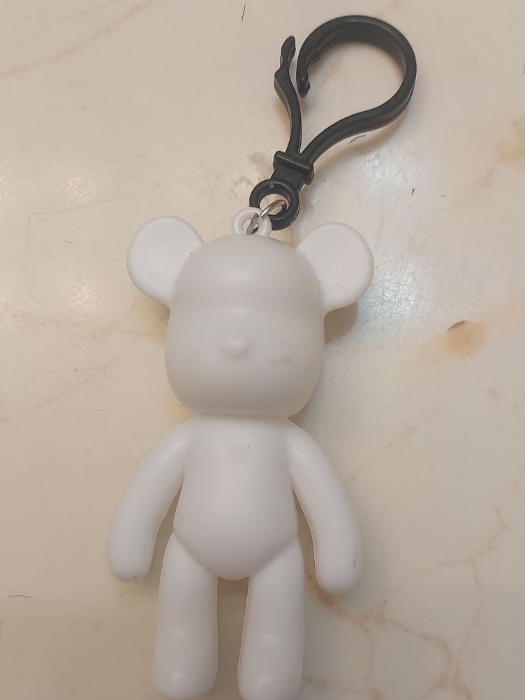 Bearbrick Style White Keychain thumbnail