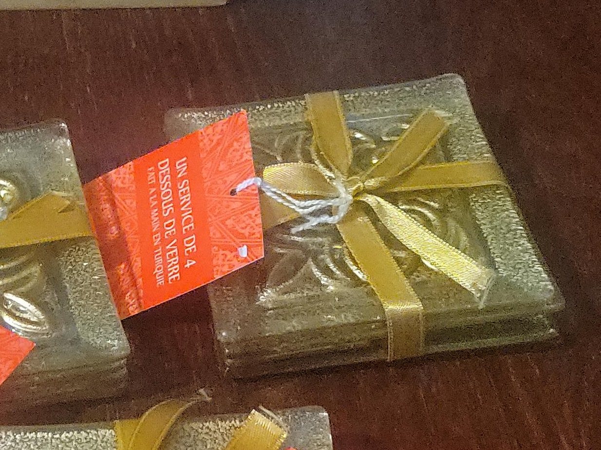 Set of 4 Glass Coasters from Turkey