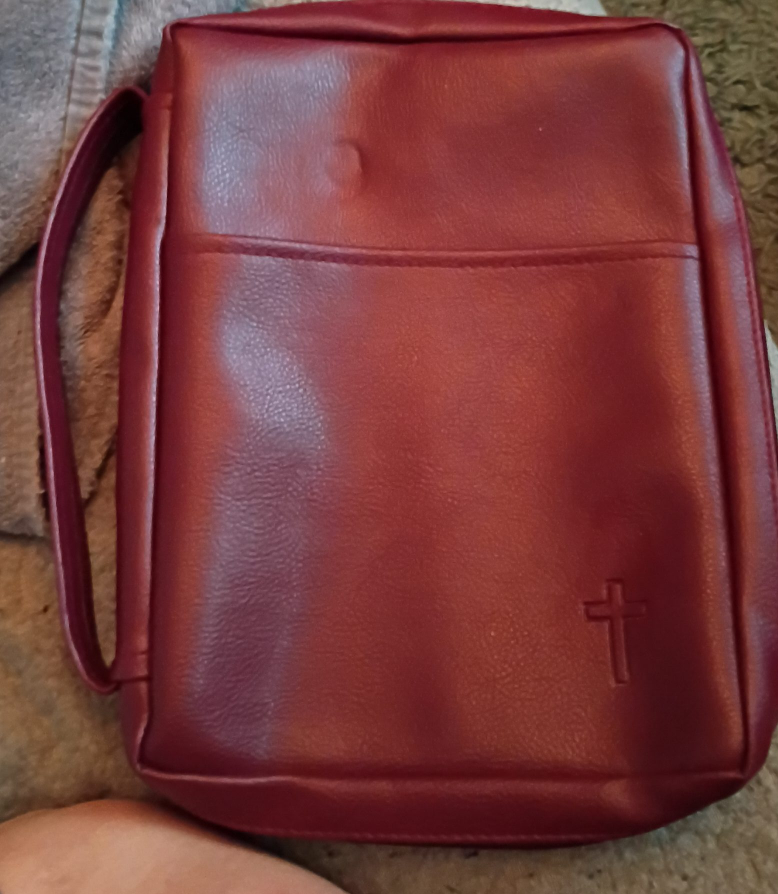 Burgundy Bible Cover with Handle thumbnail