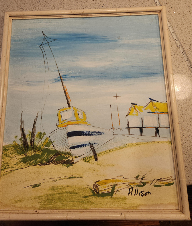 Original Boat Painting by Allison thumbnail