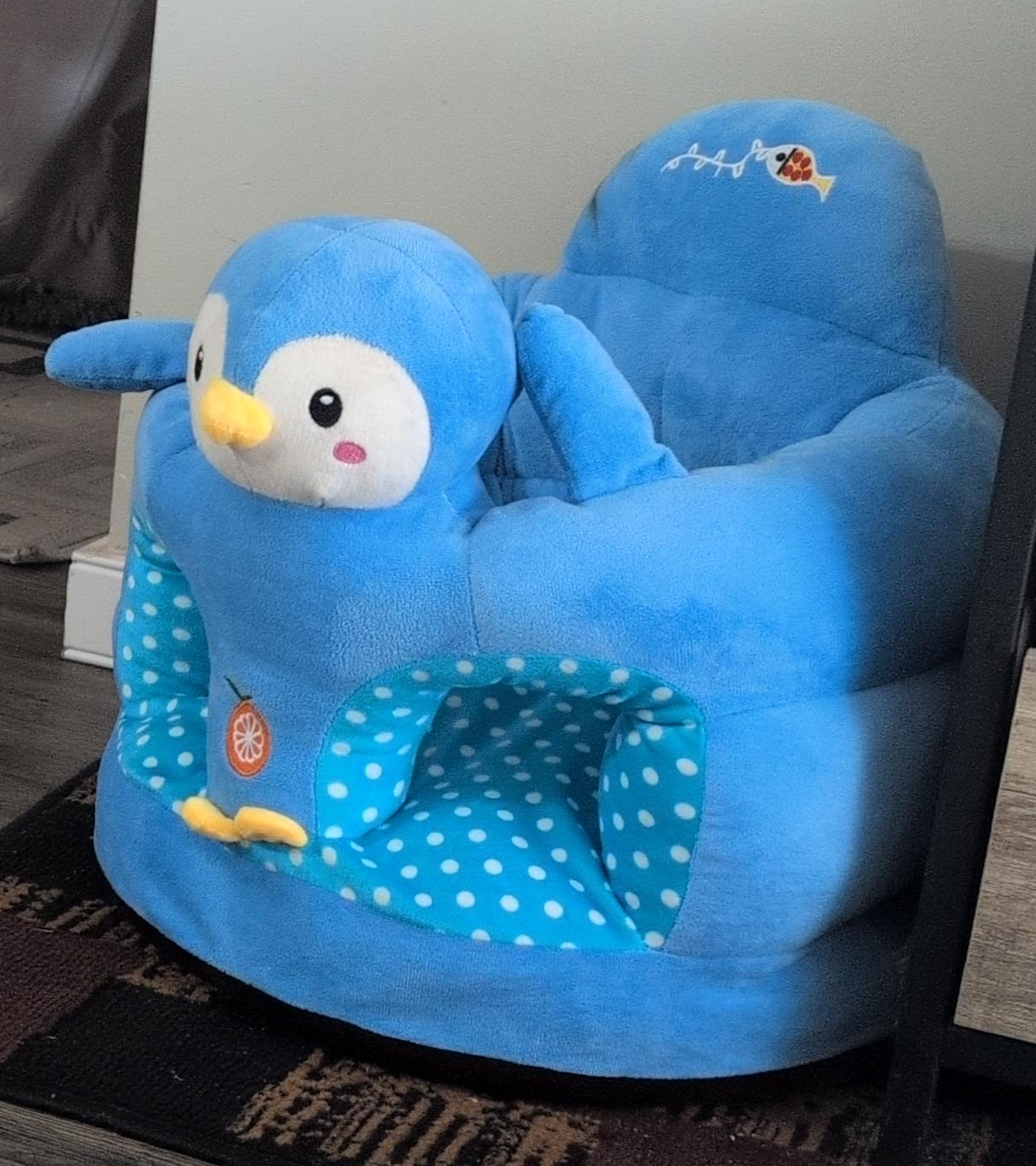 Blue Penguin Plush Children's Chair