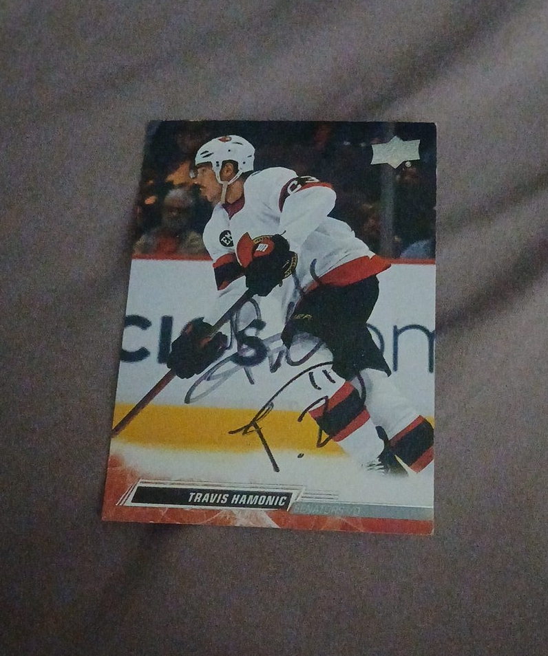 Travis Hamonic Signed Hockey Card thumbnail