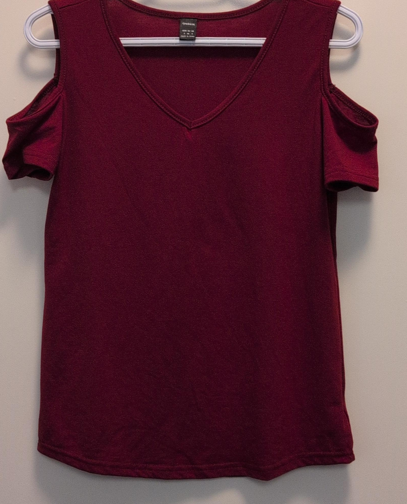 Red Cold Shoulder Top - Size S