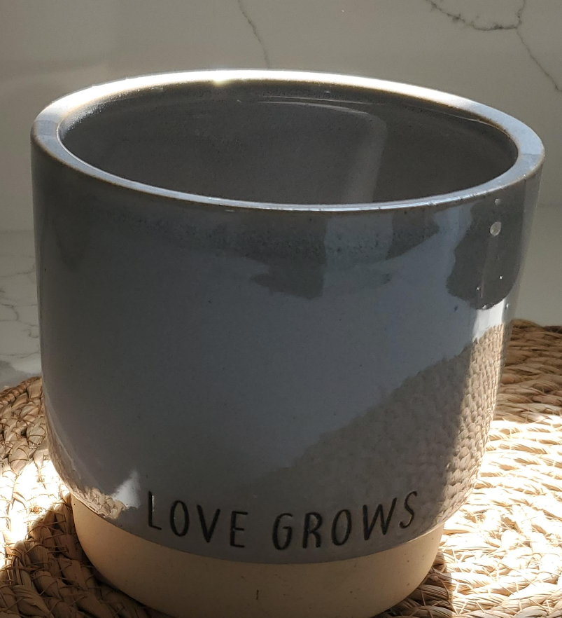 Grey 'Love Grows' Flower Pot thumbnail
