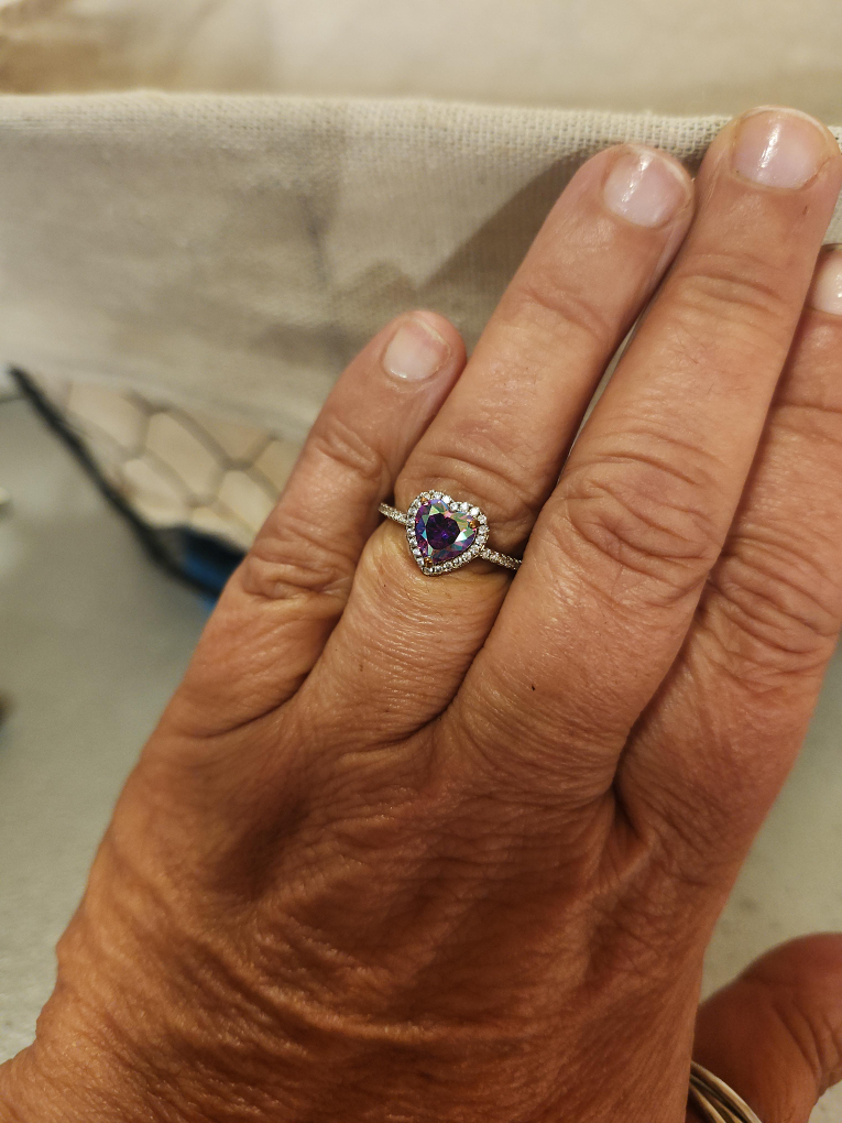 Charmed Aroma Heart-Shaped Mystic Topaz Ring thumbnail