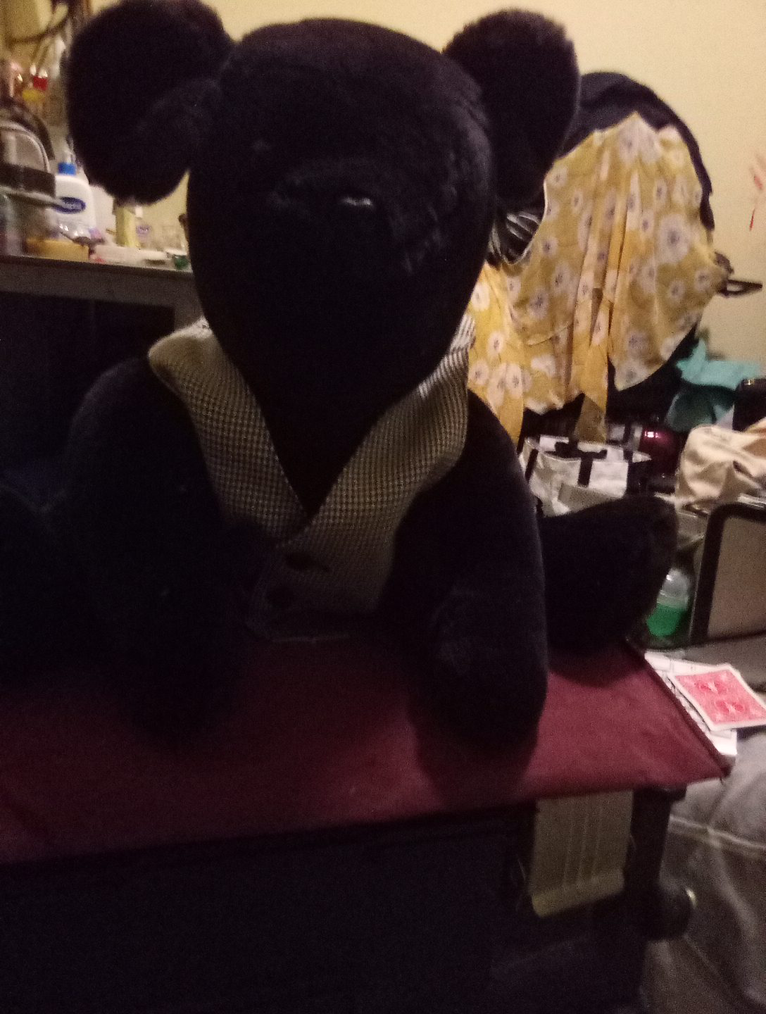 Black Teddy Bear with Vest thumbnail
