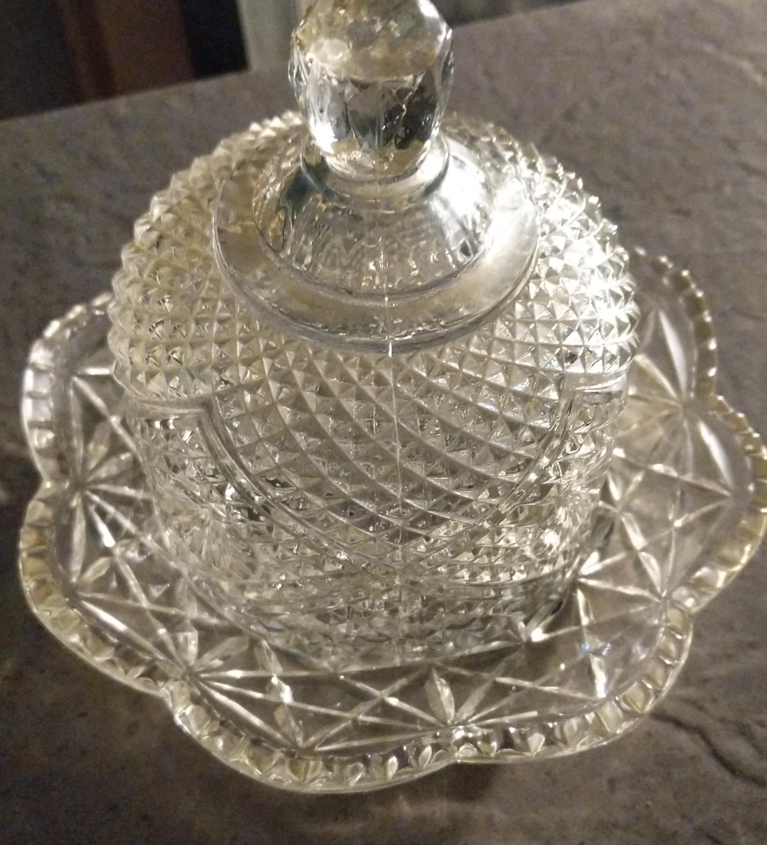 Crystal Butter Dish with Lid thumbnail