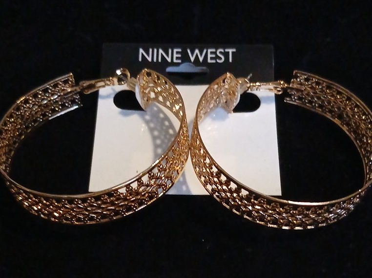 Nine West Gold Hoop Earrings - New on Card
