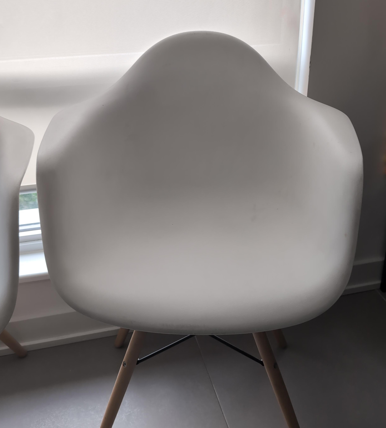 White Armchair with Wooden Legs thumbnail