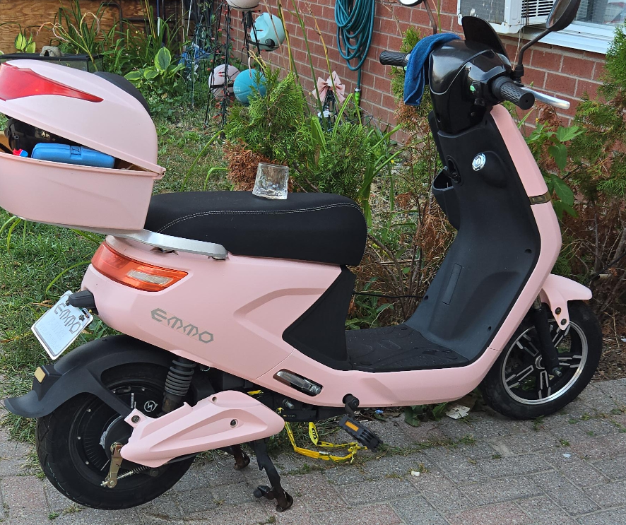 EMMXO Pink Electric Scooter with Top Box