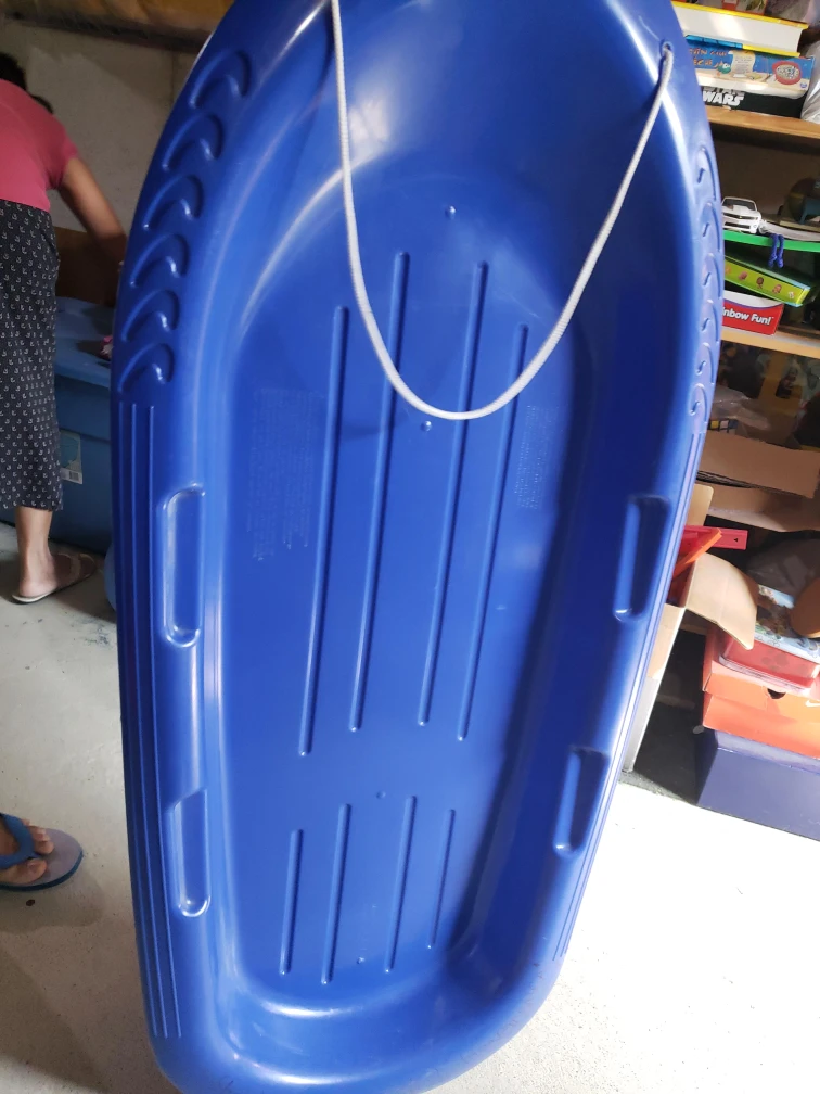 Blue Plastic Toboggan Sled thumbnail