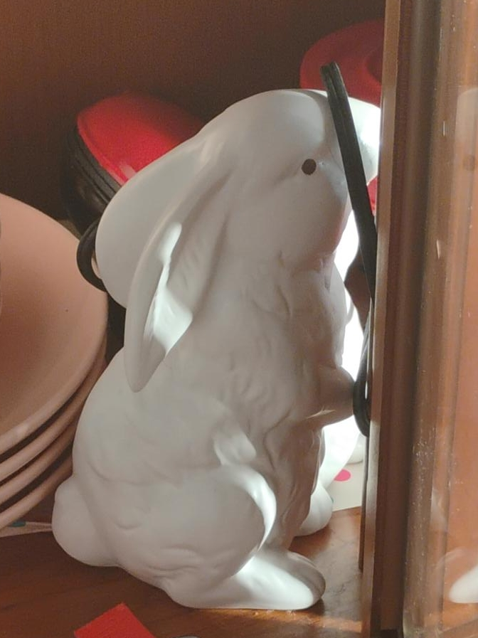 White Ceramic Bunny Rabbit Lamp thumbnail