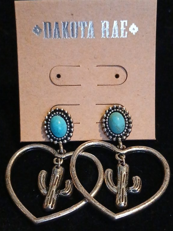 Dakota Rae Cactus Heart Earrings