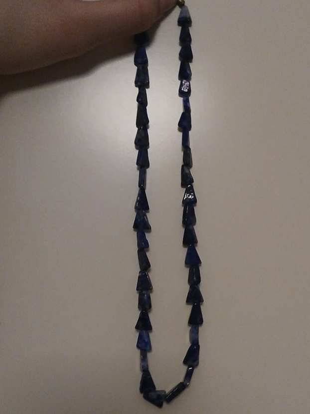 Blue Stone Triangle Bead Necklace thumbnail