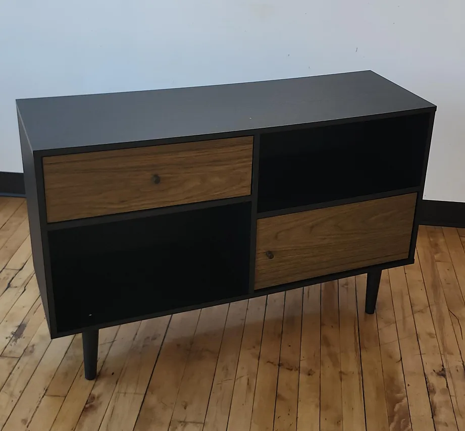 Black & Wood Accent Cabinet