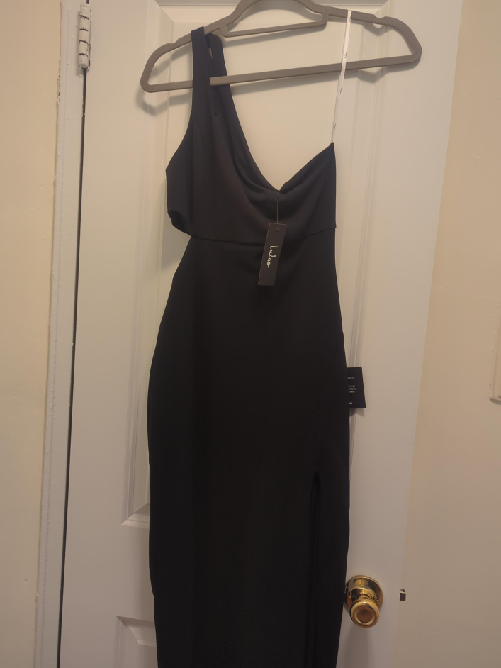 Lulus Black One-Shoulder Maxi Dress thumbnail