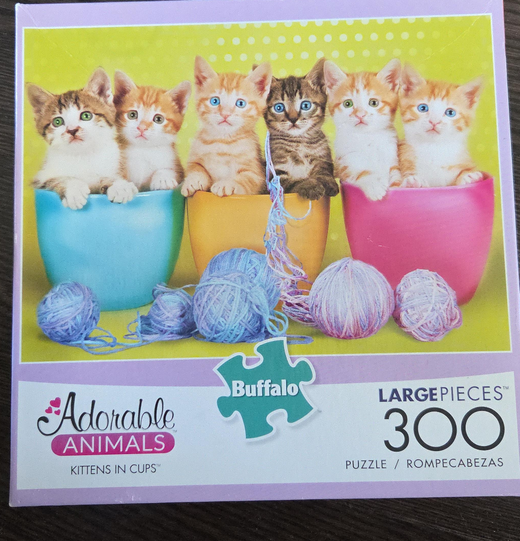 Buffalo Adorable Animals Kittens in Cups 300 Piece Puzzle