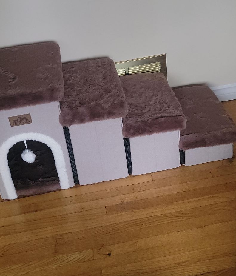 Cozy Kiss Dog Stairs w/ Storage - beige thumbnail