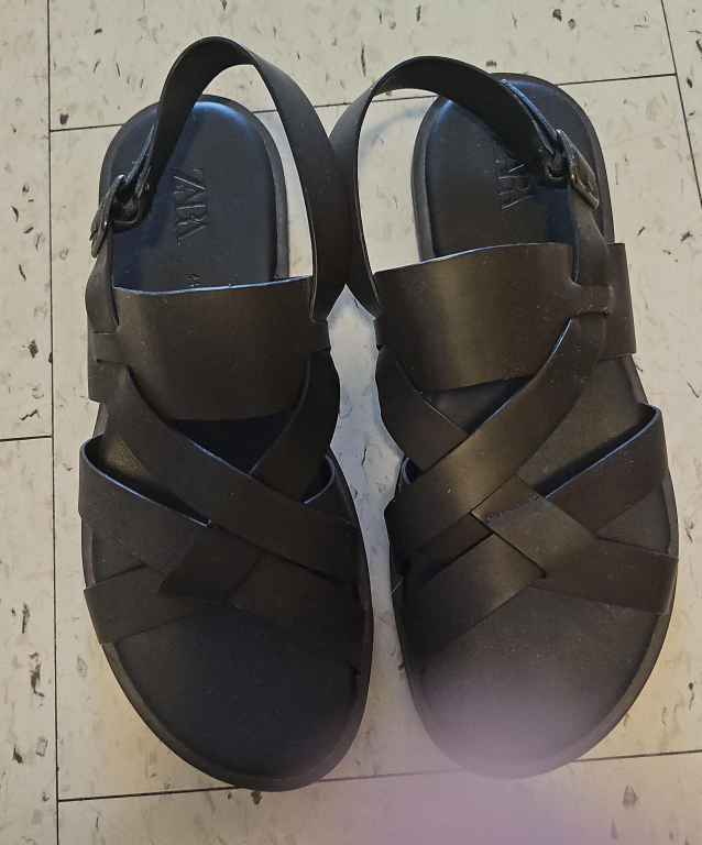 Zara Black Sandals Size 44 thumbnail