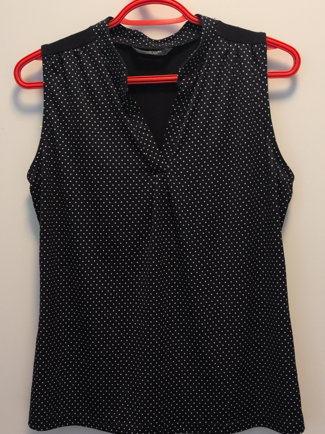 Black and White Polkadot Top - Size S