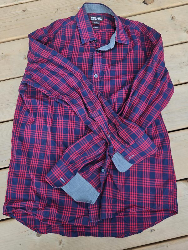 Michael Kors Plaid Button-Down Shirt - Size S thumbnail