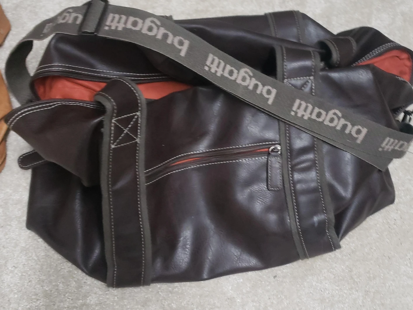 Bugatti Brown Leather Duffle Bag thumbnail