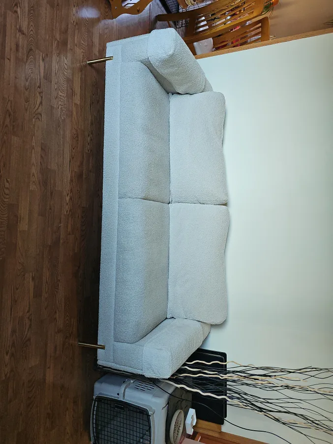 Boucle Fabric Sofa - Cream