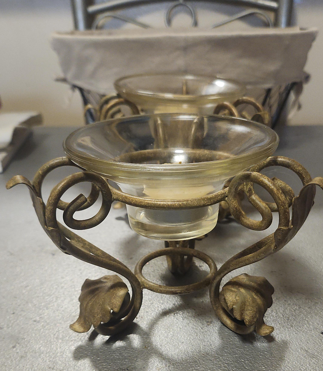 Metal & Glass Candle Holders (Set of 2) thumbnail