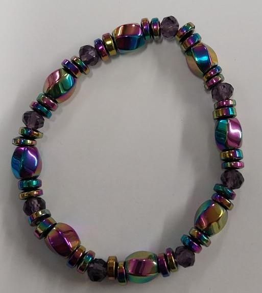 Rainbow Beaded Stretch Bracelet